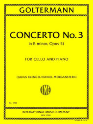 Goltermann: Concerto B min no 3 OP 51 ed Klengel  Cello+Piano (IMC)