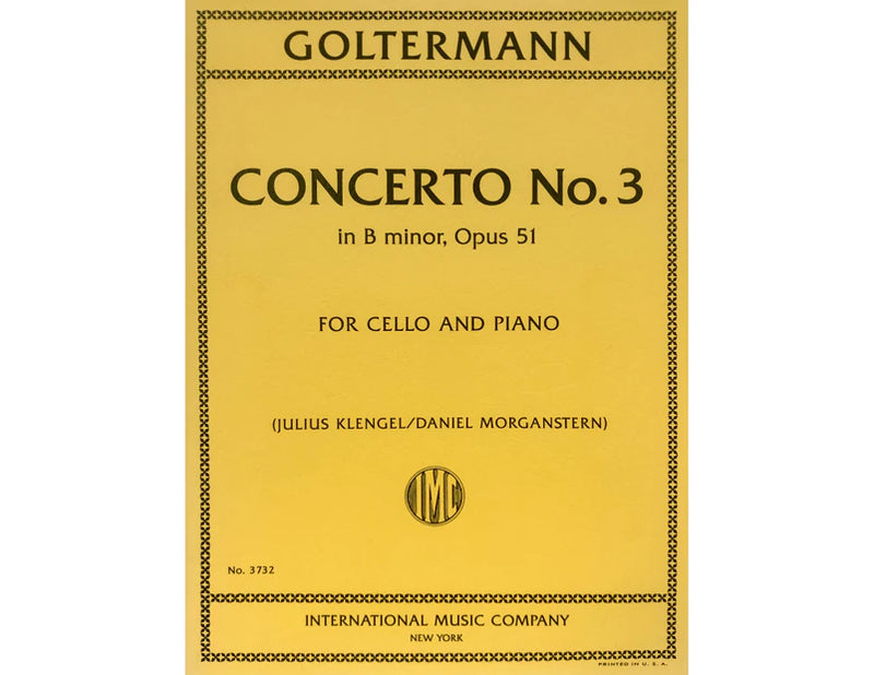 Goltermann Concerto no 3 B min OP 51 ed Klengel/Moganstern [Cello+Piano] (IMC)