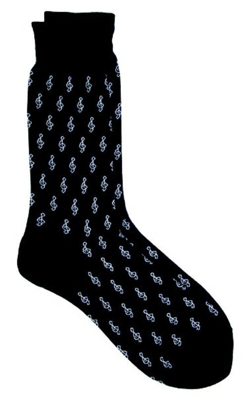 Socks - Mens Black with White Mini G Clef