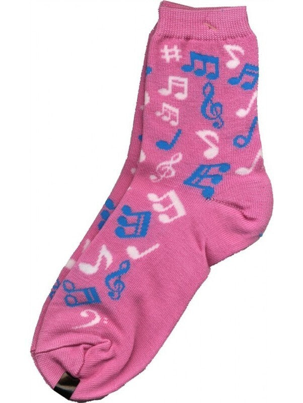 Socks - Womens Pink with Multi Notes