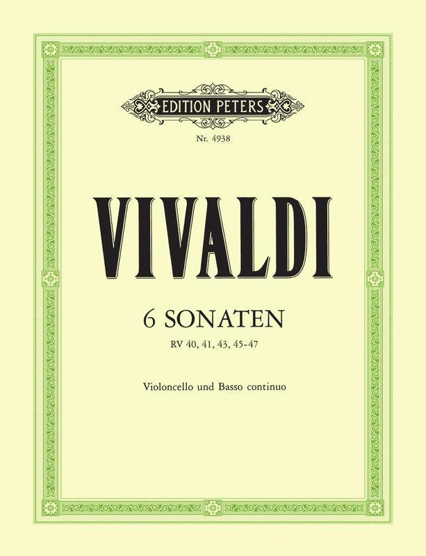 Vivaldi: Sonatas - 6 [Cello+Piano] (Peters)