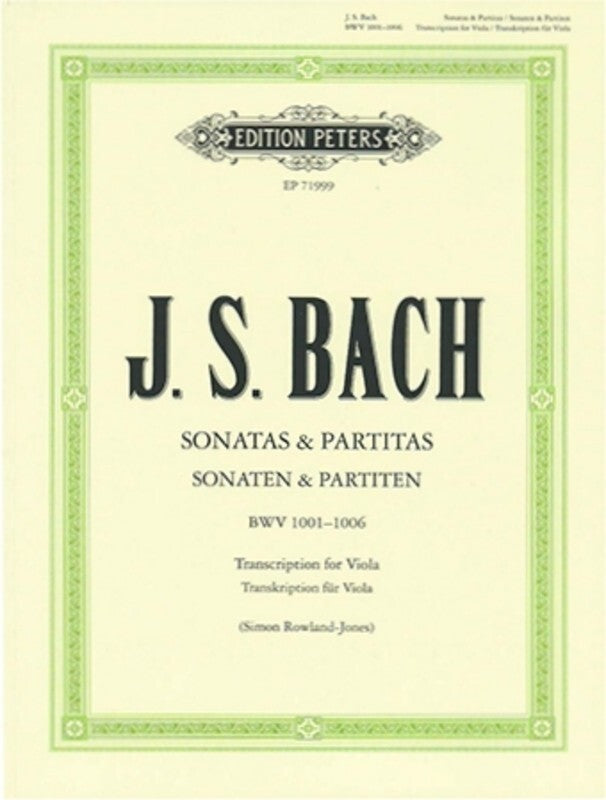 BACH: Sonatas and Partitas arranged for Viola (Peters)