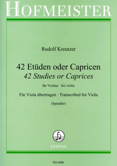 Kreutzer: Etudes or Caprices, 42 [Viola] (Leipzig)