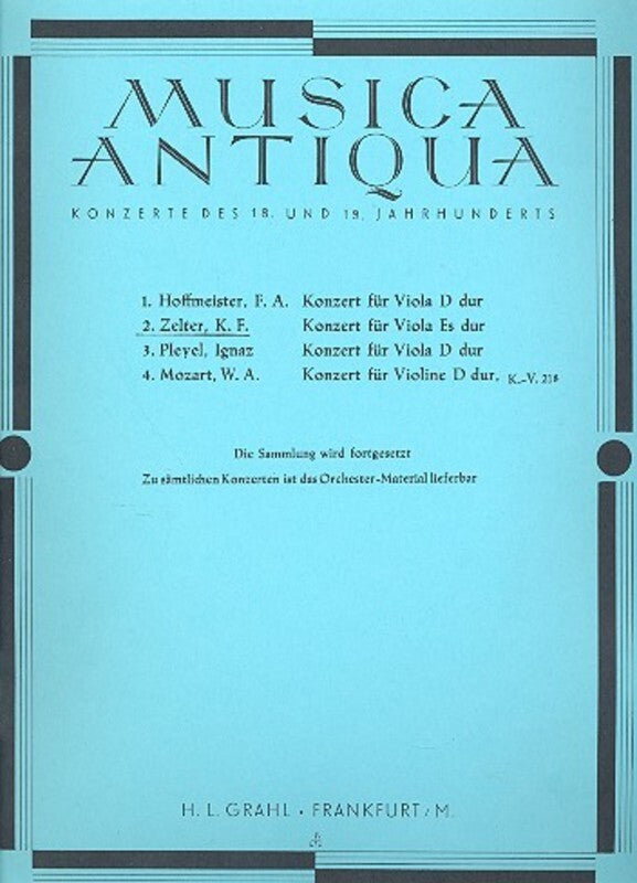 Zelter: Concerto [Viola+Piano] (Grahl)