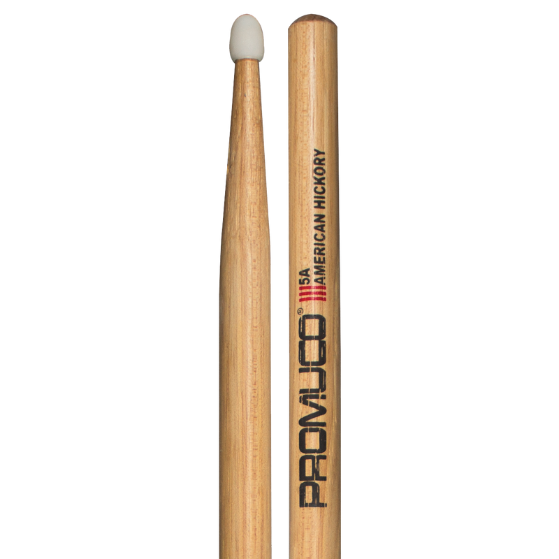 Drumsticks, Pair - Promuco American Hickory 5A Nylon Tip