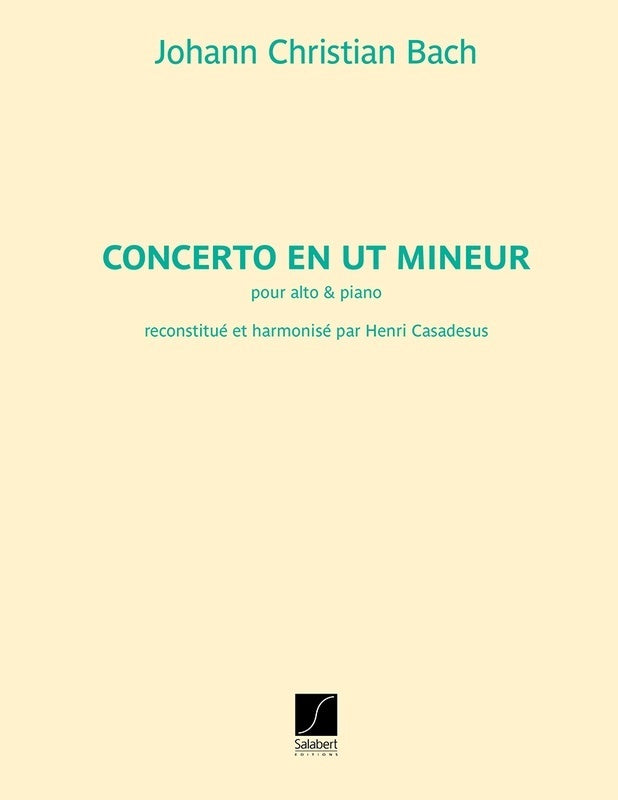 JC BACH: Concerto C min [Viola and Piano] (Salabert)