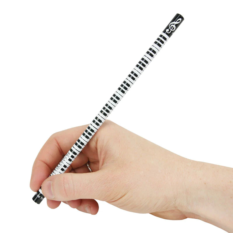 Pencil, Black with White Keyboard and White Treble Clef