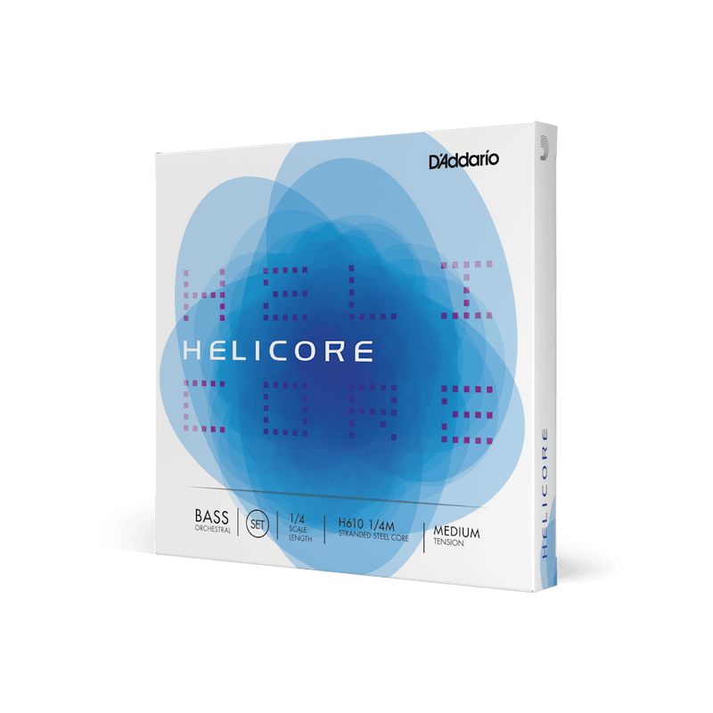 Double Bass Strings Set: Helicore Orchestra Medium 1/4