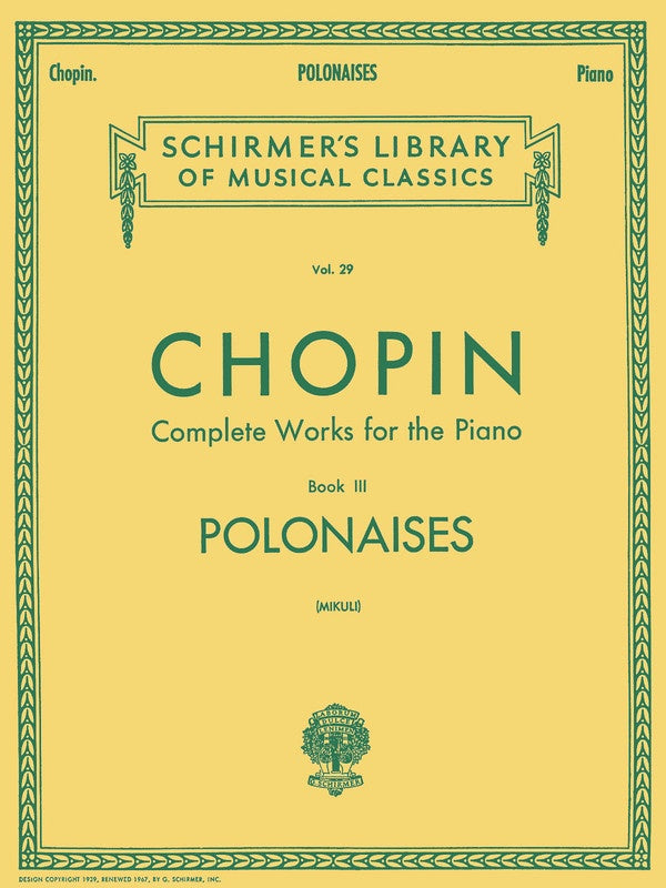 Chopin: Polonaises	[Piano] (Schirmer)