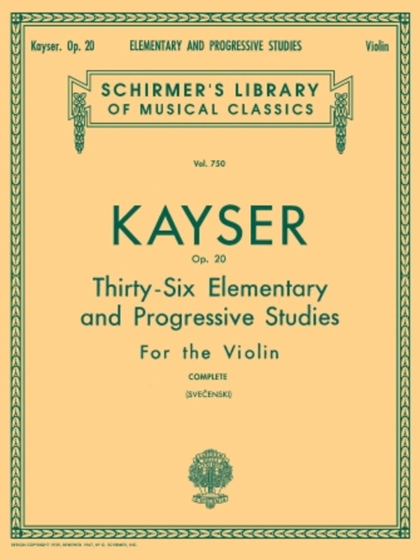 Kayser: Etudes op 20 [Violin] (Schirmer)