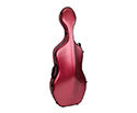 Cello Case, HQ Poly Carbonate - Brushed Red 4/4