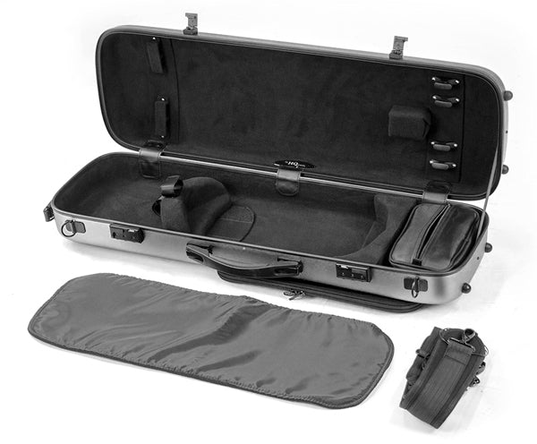 Violin Case HQ PC Oblong Brushed Black and Silver