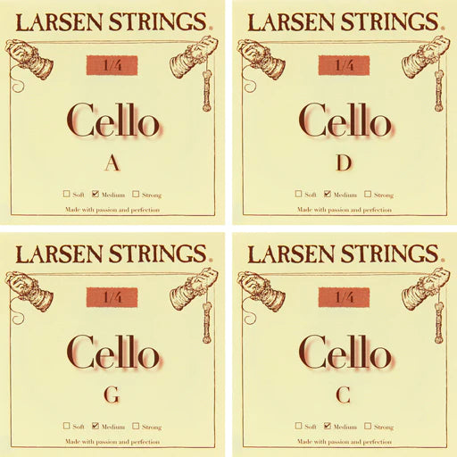 Cello Strings Larsen Medium Set 1/4