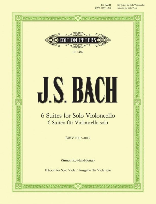 Suites for Viola (Transcribed from Cello Suites)  - Bach (Peters)