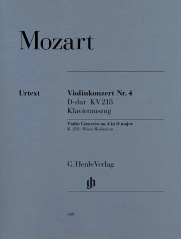 Mozart Violin Concerto no 4 in D Maj K218 Vln/Pno