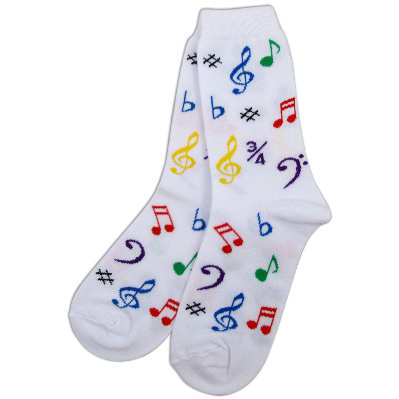 Socks - Multi Coloured Music Notes