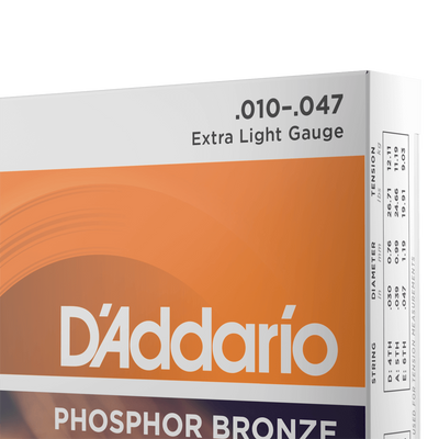 Acoustic Guitar Strings Set  D'Addario Phosphor Bronze 'Extra Light' 10-47