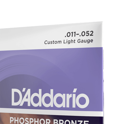 Acoustic Guitar Strings Set D'Addario Phosphor Bronze 'Custom Lite' 11-52
