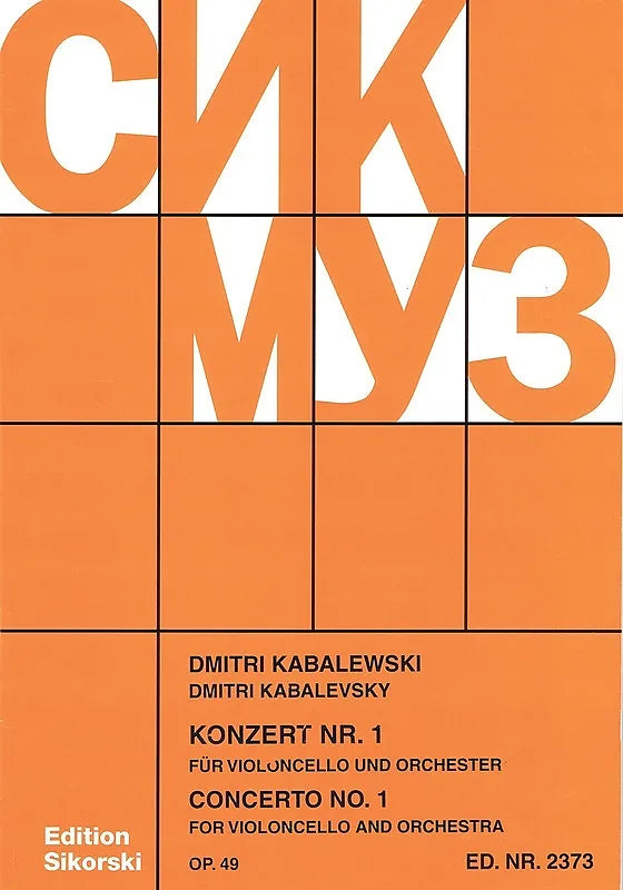 Kabalevsky, Dimitri: Concerto G min, op 49 no 1 VC/PNO (Sikorski)