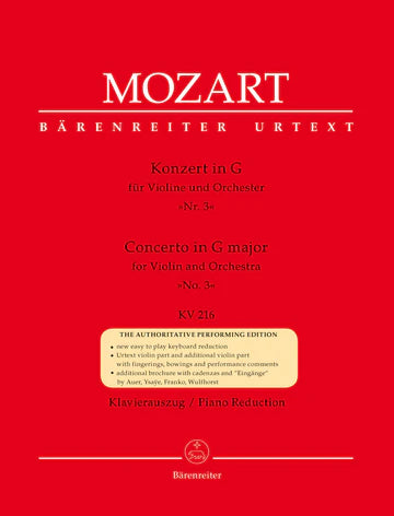 Concerto No 3 in G Maj K216  - Mozart (Barenreiter Urtext)