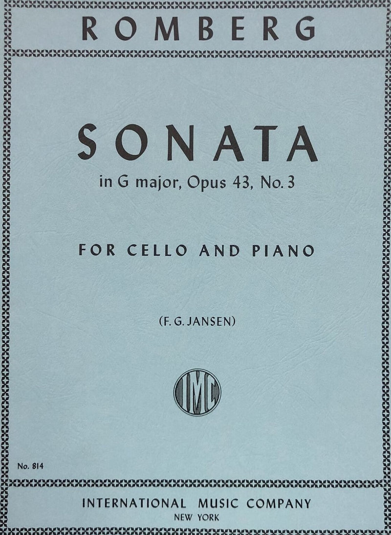 Romberg/Jansen: Sonata G Maj  op 43 no 3 [Cello/Piano] (IMC)