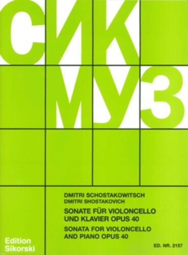 Shostakovich Cello Sonata D min OP 40 VC/PNO (Sikorski)